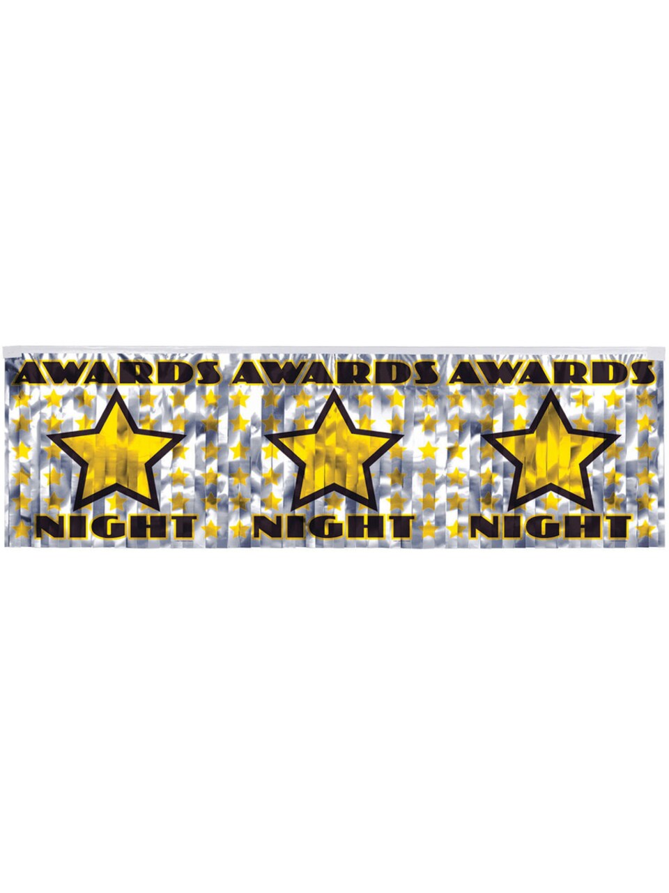 Awards Night Silver Fringe Celebration Party Banner Flag Decoration
